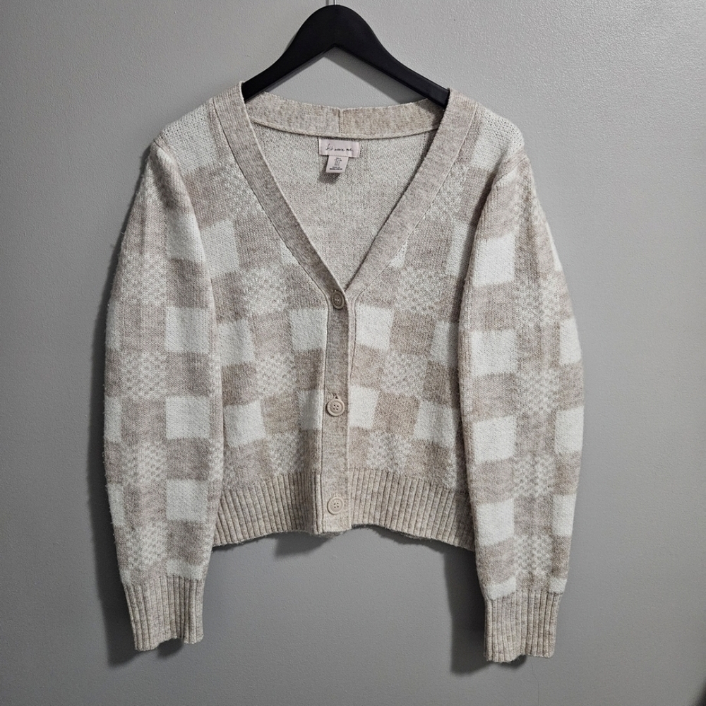 If It Were Me Checkered Cardigan Sweater